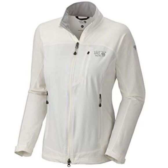 Mountain Hardware Jacket Size L White Nylon Long Sleeve Full Zip Lightweight - Picture 1 of 13